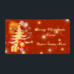 Anpassade Julklapp presentetiketter Fraktsedel<br><div class="desc">Scenen Red & Guld Julafton med en Julgran-baubollar i presenter och julafton startar,  som finns på en rad matchande produkter från vår butik. Finns även som affärsföretag: christmas party namn-märken och företagsgåvor. sgb01</div>