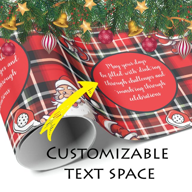 Anpassade 🎅 julklapp presentpapper (Customizable 🎅Christmas pickleball Wrapping Paper)