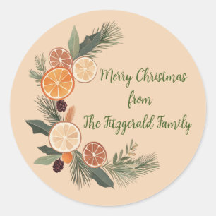 Anpassade julklapp runt klistermärke