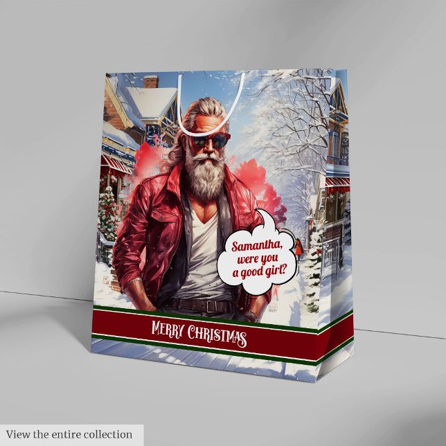 Anpassade julklappspåsar Rolig tomtepresentförvari (Custom Christmas Gift Bags Funny Santa Organizer)