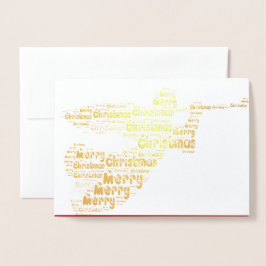 Anpassade Julkort - ängel - guldolja Folierat Kort