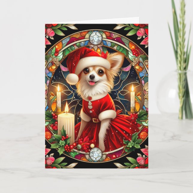 Anpassade julkort Chihuahua Santa Kort (Framsida)