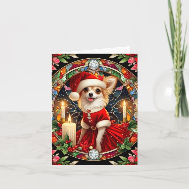 Anpassade julkort Chihuahua Santa Kort (Framsida)