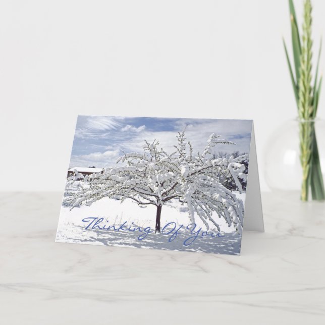 anpassade julkort/tankar om dig/snö-c helgkort (Framsida)