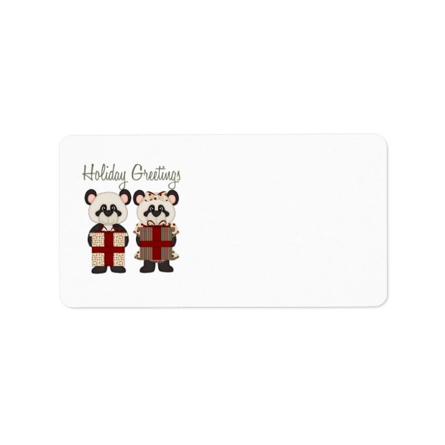 Anpassade julpanda-gåvor och julklappar adressetikett (Framsidan)
