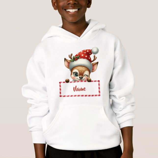 Anpassade Julrener och Candy cane T Shirt (Framsida)