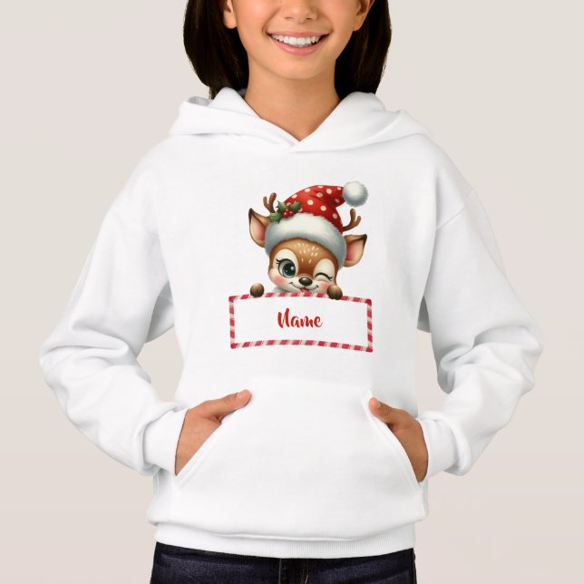 Anpassade Julrener och Candy cane T Shirt (Framsida)