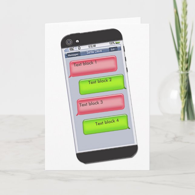 ANPASSADE Jultextmeddelande Hälsning Helgkort (Framsida)