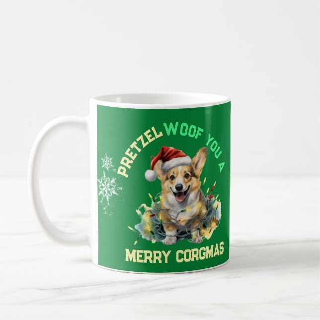 Anpassade jultomten Corgi Kaffemugg (Vänster)