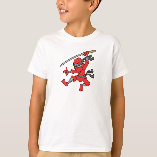 Anpassade Jumping Ninja Design T Shirt (Framsida)