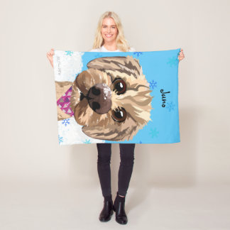 Anpassade ’Juno’ Goldendoodle Pet Photo Blanket’ Fleecefilt