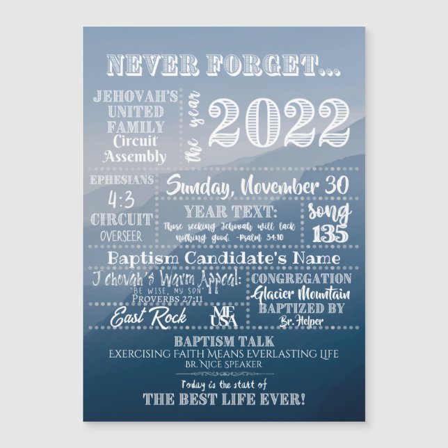 Anpassade JW Baptism Gift - Circuit Assembly (Framsida)