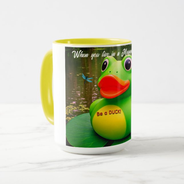 Anpassade kaffemuggar med Duck Frog Swamp (Framsida vänster)