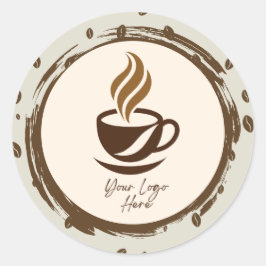 Anpassade Kaffeprodukt Etikettdekaler | Mysig Kaff Runt Klistermärke