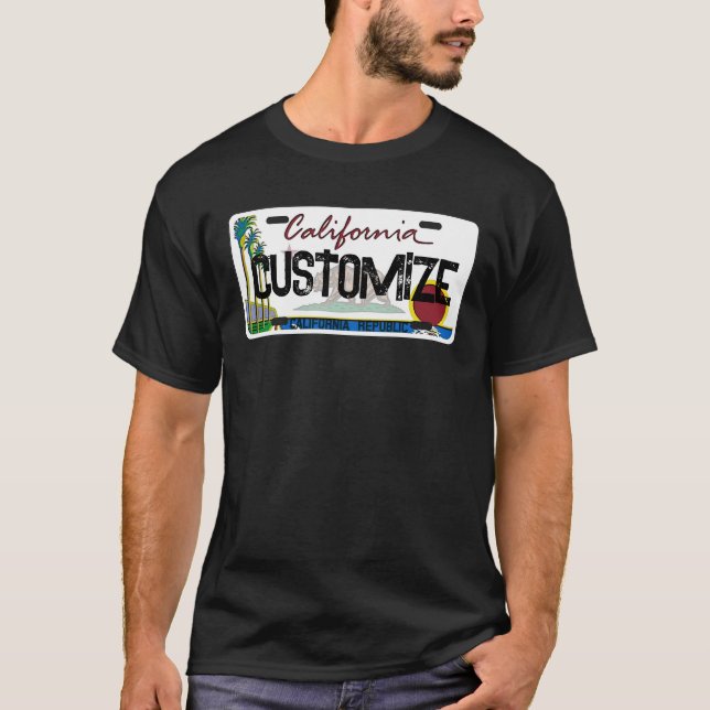Anpassade Kaliforniens registreringsskyltskjorta T Shirt (Framsida)