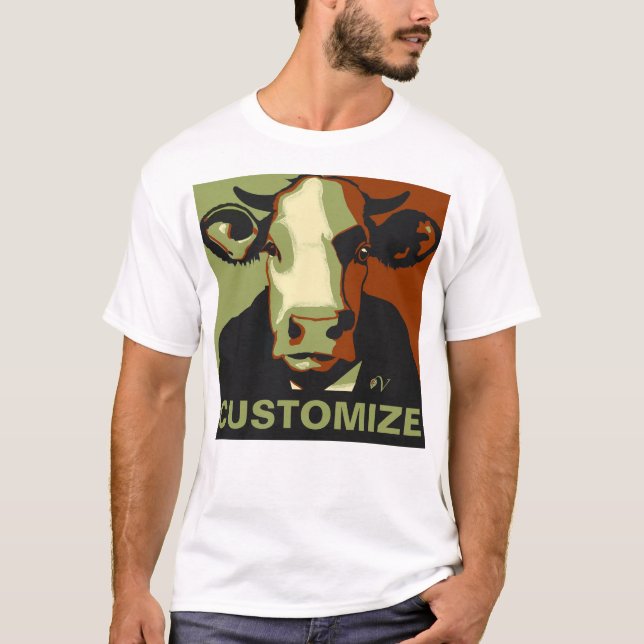 Anpassade! Kamouflage Pap Art Cow Tshirt T Shirt (Framsida)