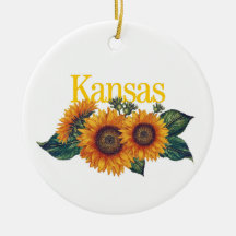 Anpassade Kansas Ornament med solros