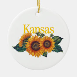 Anpassade Kansas Ornament med solros