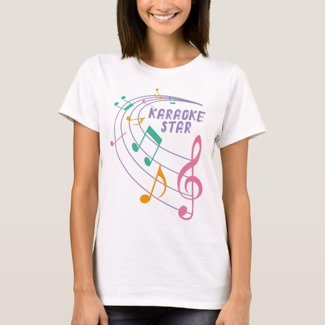 Anpassade Karaoke Music Star T-Shirt (Framsida)