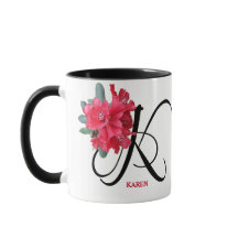 Anpassade Karen namn rödblommor söt glam