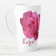 Anpassade Karen namn rosa ros blommor boho