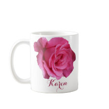 Anpassade Karen namn rosa ros blommor boho
