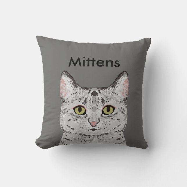 Anpassade Kat Pillow - Cute Anpassningsbar Cat Pil Kudde (Framsida)