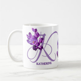 Anpassade Katherine namn lila crocus-blommor Kaffemugg