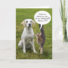 (Anpassade) Katt och Hund Valentine Helgkort
