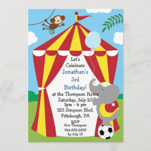 Anpassade Kids Circus-Födelsedagsfest Inbjudningar