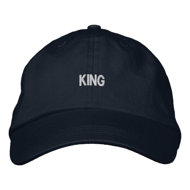 Anpassade KING Hattar-Hår Accessoarer Marinblå Fär Broderad Keps (Framsida)
