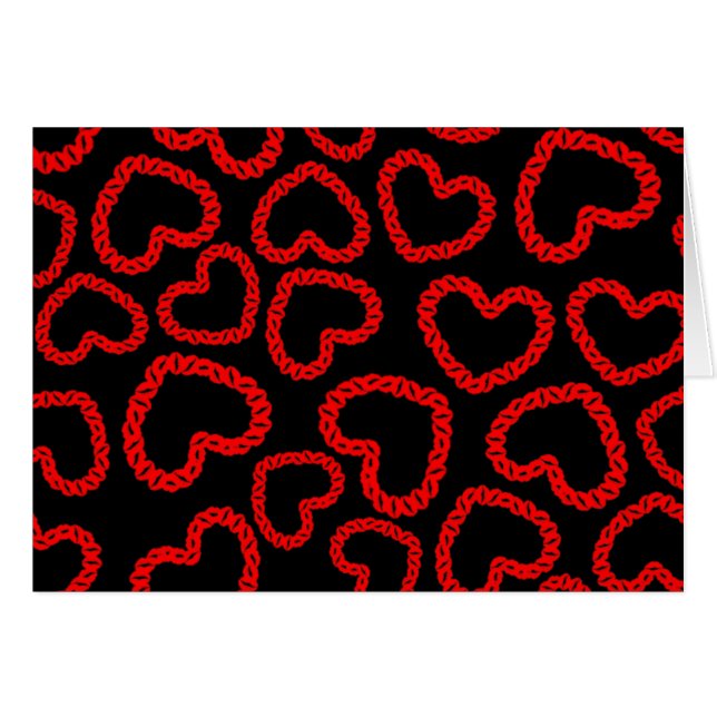 Anpassade Kissy Läppar Heart Hälsningskort (Framsidan Horizontal)
