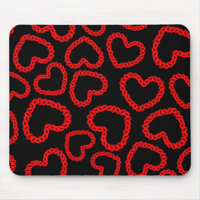 Anpassade Kissy Läppar Hearts Musmatta (Framsidan)