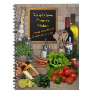 Anpassade Kitchen Anteckningsbok Med Spiral