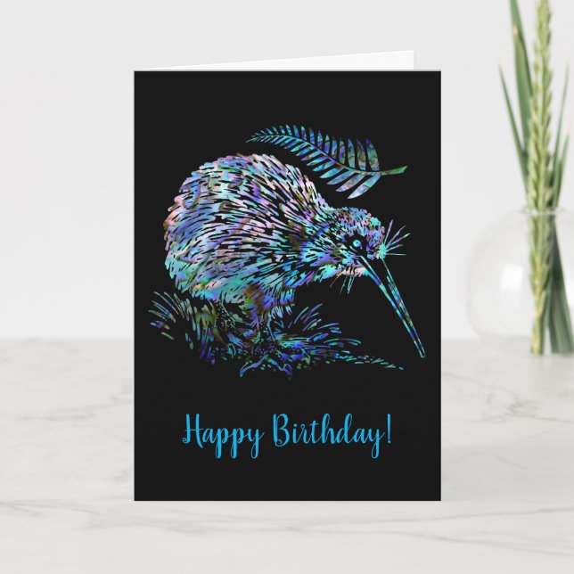ANPASSADE KIWI FERN BIRTHDAY KORT (Framsida)