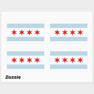 Anpassade klistermärken med Chicagos stadsflagga