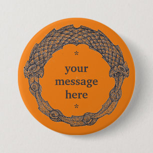 Anpassade-knapp OUROBOROS svart/gurkmeerisk Knapp