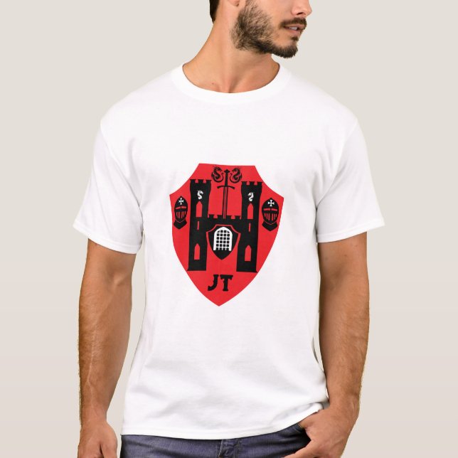 Anpassade Knight Shield T Shirt (Framsida)