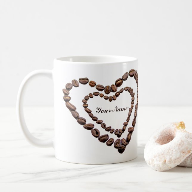 Anpassade Koffealkohola mugg kaffebönor kärlek! (Med munk)
