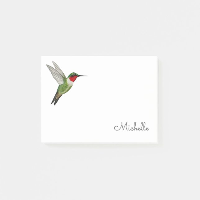 Anpassade kolibri-anteckningar post-it block (Framsida)