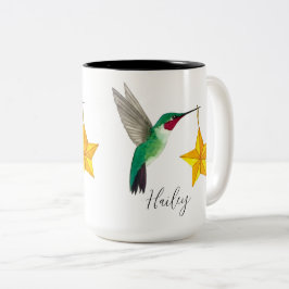 Anpassade kolibrier och stjärnor Tvåtons kaffemugg