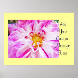 Anpassade konsttryck Rosa Dahlia Blommor konstverk Poster