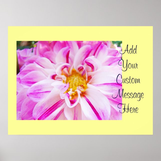 Anpassade konsttryck Rosa Dahlia Blommor konstverk Poster (Framsidan)