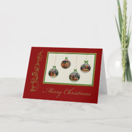 Anpassade-kort för julverksscener helgkort