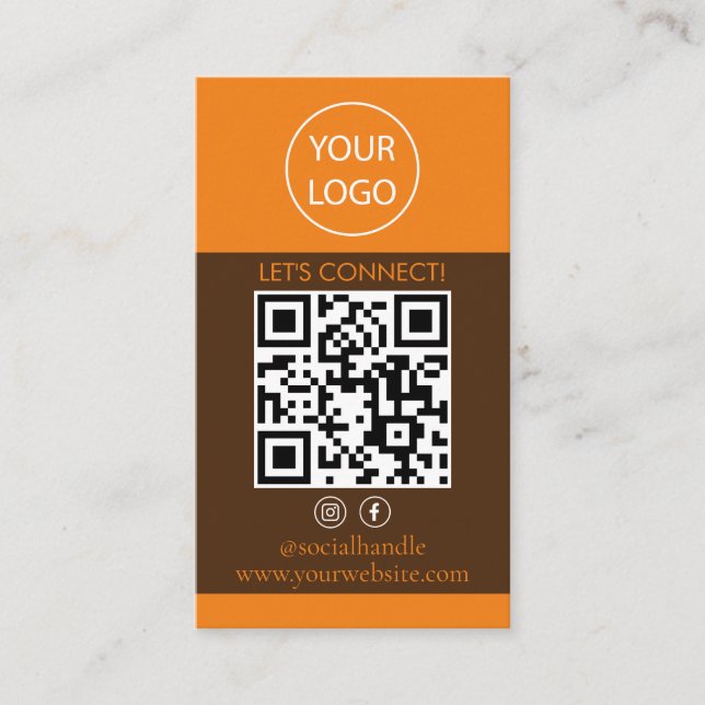 Anpassade kort Moderna, Sociala Media QR (Framsida)