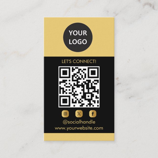 Anpassade kort Moderna, Sociala Media QR (Framsida)