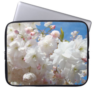 Anpassade laptopslevor Vita vårblommor Laptop Sleeve