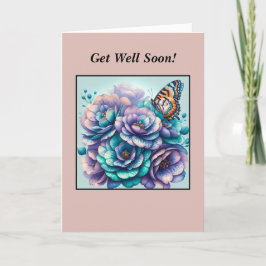 Anpassade Lavender Turcos Flowers Butterfly Tack Kort