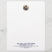 Anpassade Law Firm Letterhead Elegant Guld Logotyp