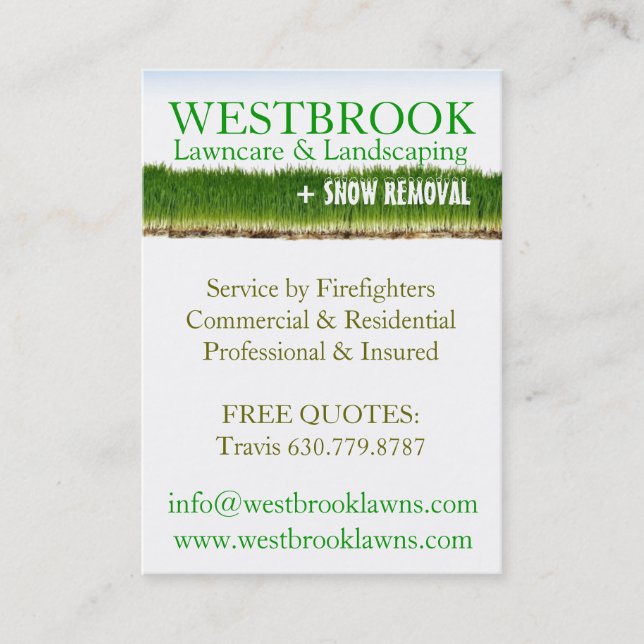 Anpassade Lawncare & landskapvisitkort Visitkort (Framsida)
